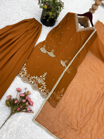 Golden Color Beautiful Partywear Dresss