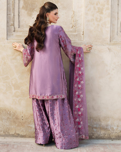 Designer Party Wear Look Top-Plazzo and Dupatta With Heavy Embroidery Work