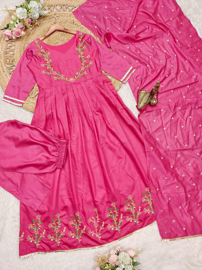 Pink Color Beautiful anarkali gown for small kitty party