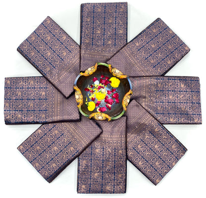 Grey Color Beautiful Banarasi Silk Saree