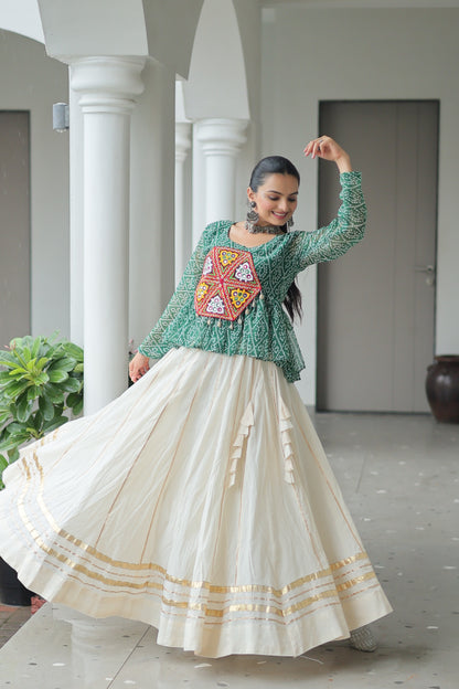 Green Color Beautiful Navratri Lehenga Choli