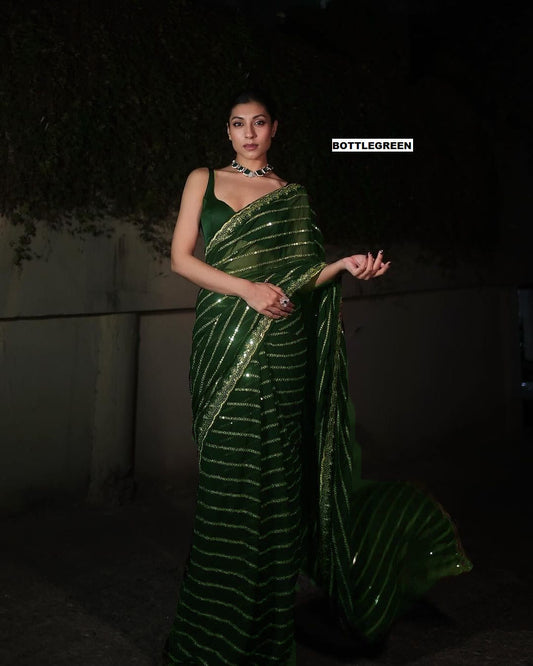 Bollywood Blockbuster Sequins Design Launching in green color
