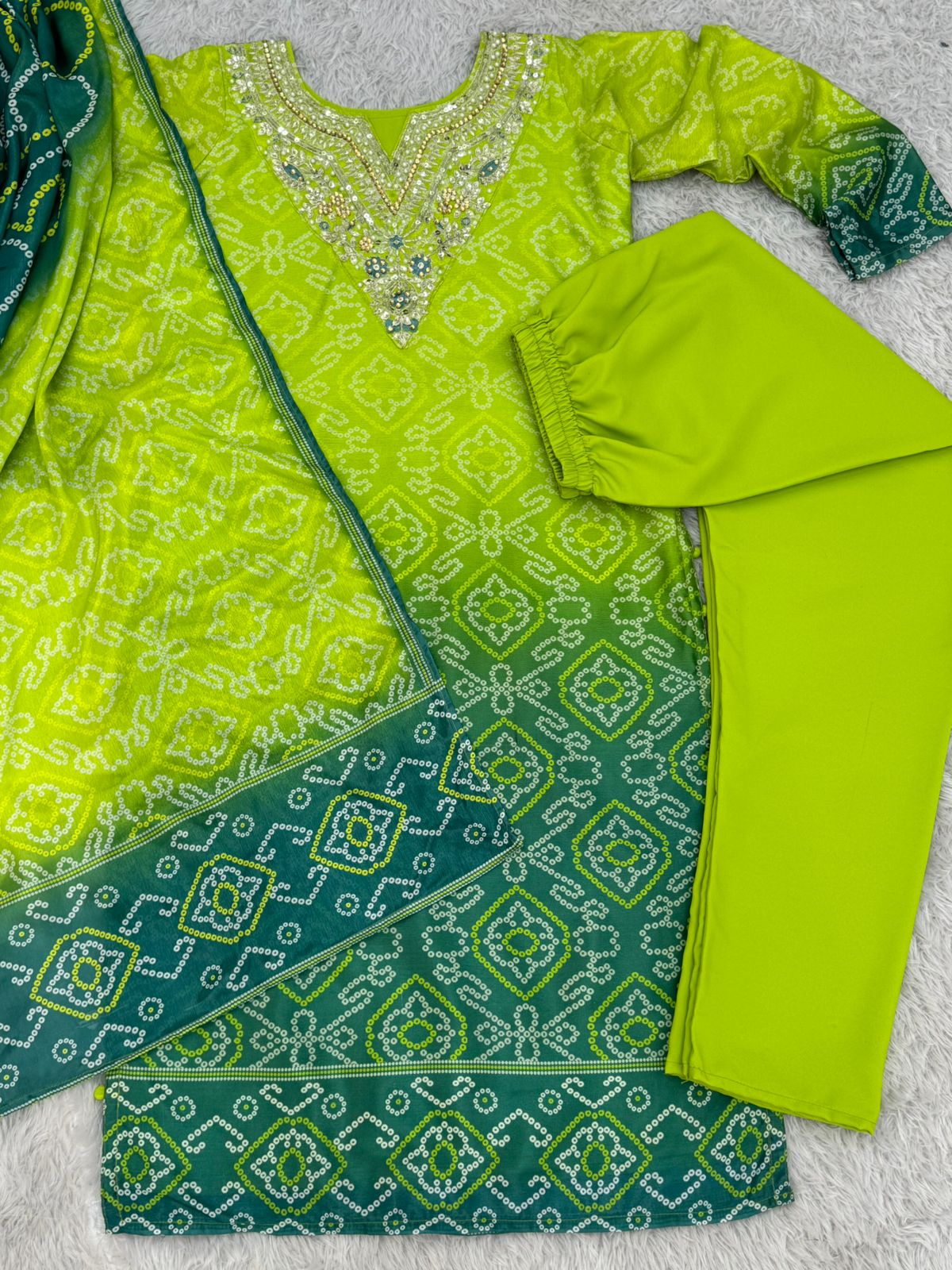 New Fancy Design With Digital Printed Top - Pent With Dupatta