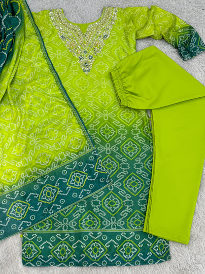 New Fancy Design With Digital Printed Top - Pent With Dupatta