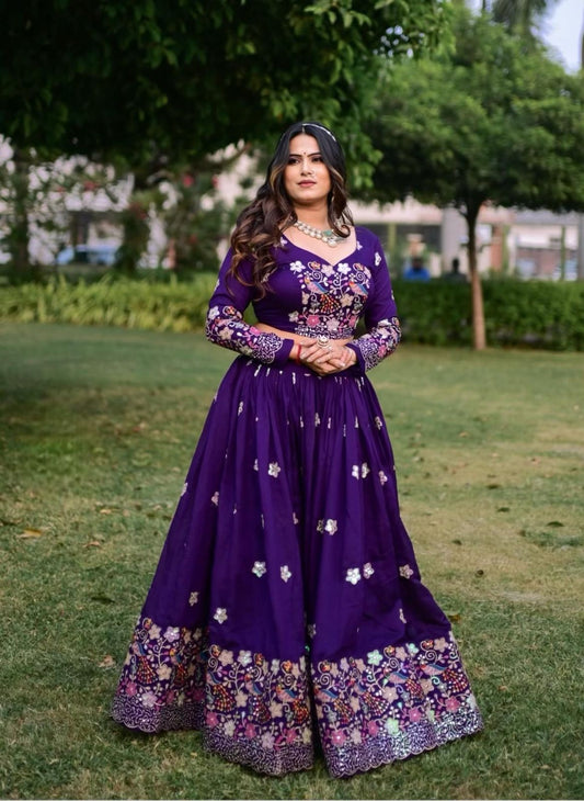 Festival Lehenga Choli in chinon silk fabric