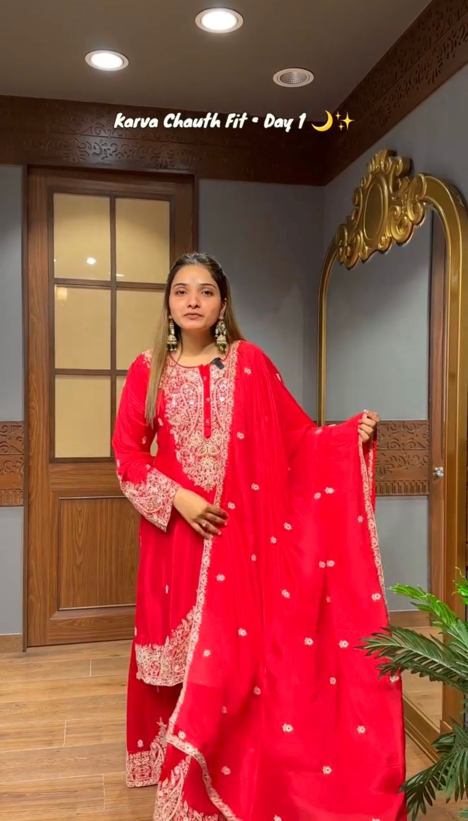 faux georgette with embroidery work top-bottom and dupatta set fully stitched ready to wear