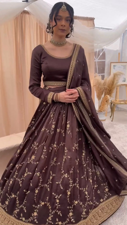 beautiful partywear lehenga choli for wedding function