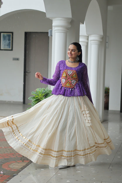 Purple Color Beautiful Navratri Lehenga Choli