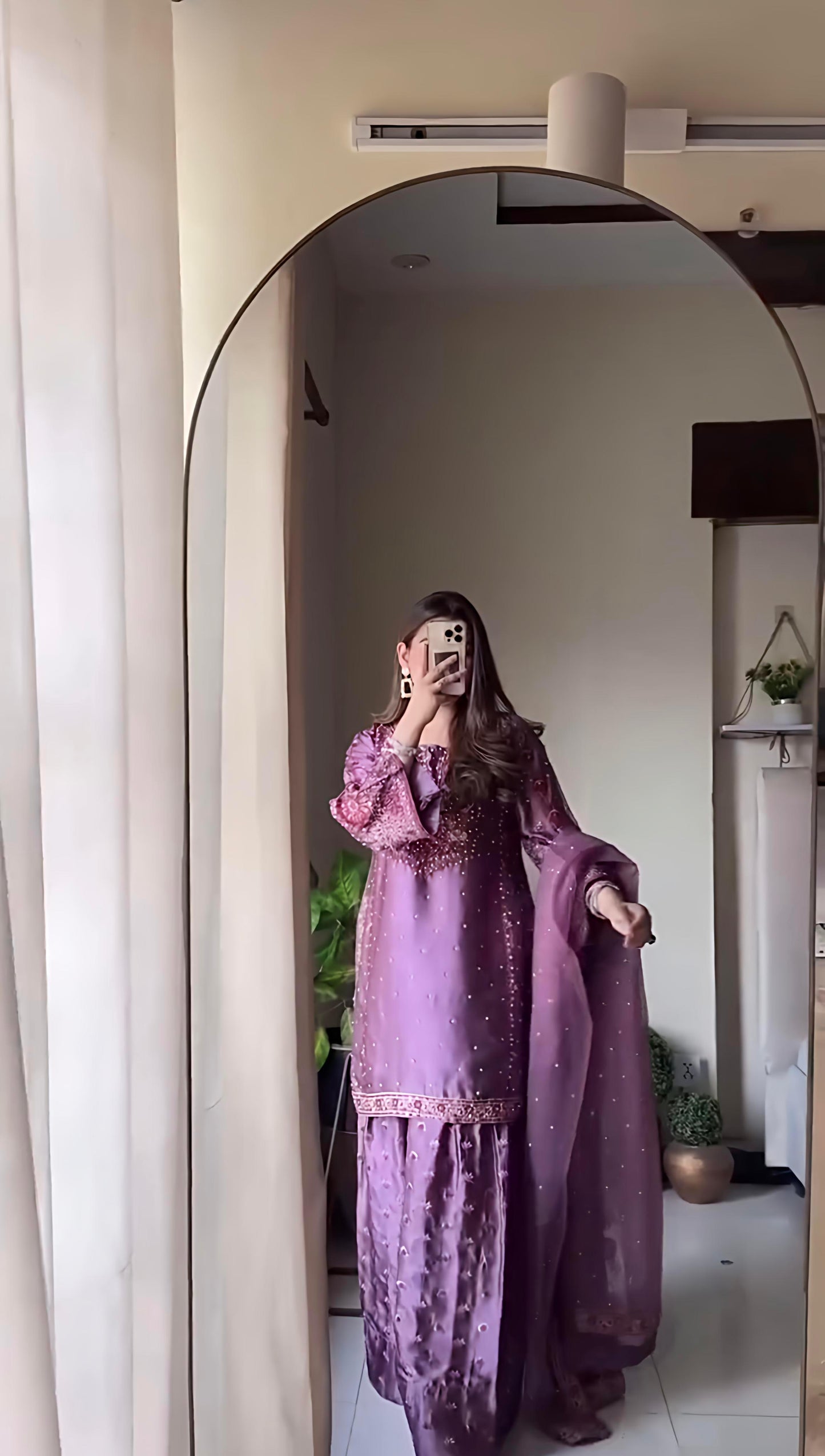 Designer Party Wear Look Top-Plazzo and Dupatta With Heavy Embroidery Work
