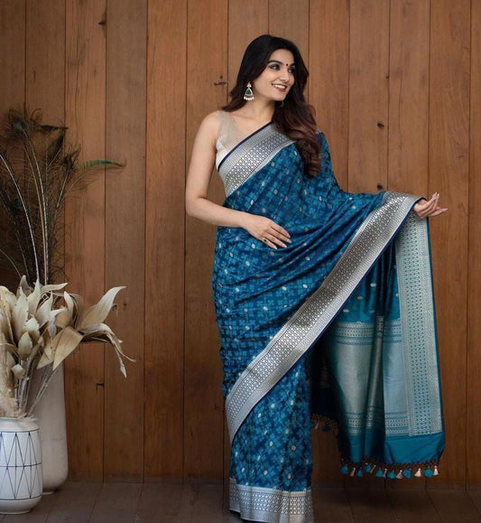 Blue Color Beautiful Daily Wear Use SAree