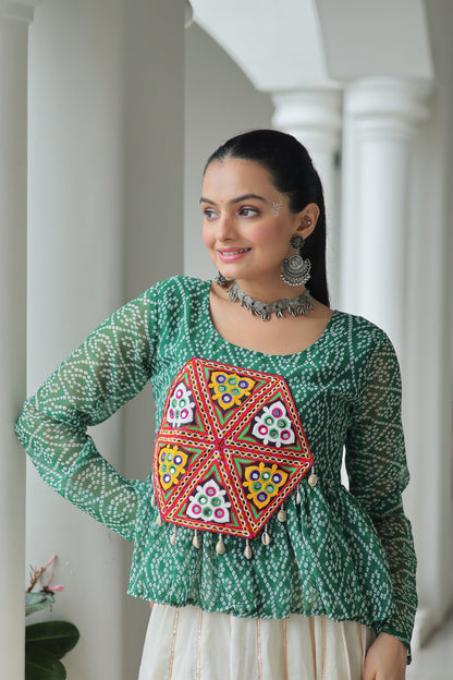 Green Color Beautiful Navratri Lehenga Choli