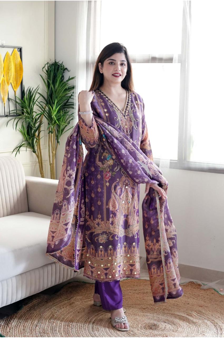 Purple Color Beautiful DAily Wear Dress