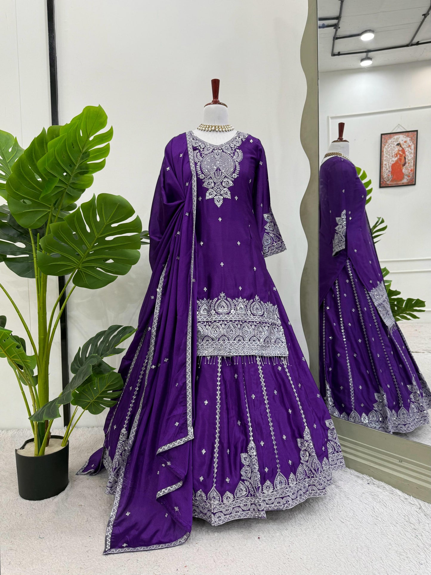 Purple Color Beautiful Partywear lehenga choli