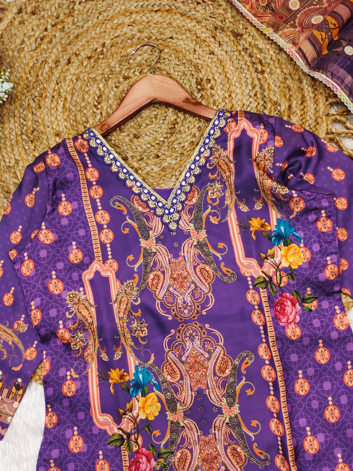 Purple Color Beautiful DAily Wear Dress