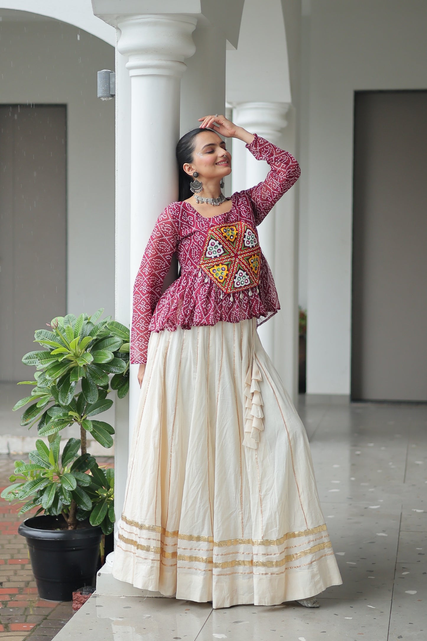 Maroon Color Beautiful Navratri Lehenga Choli