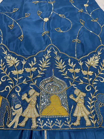 blue Color Beauitful Lehenga Dress in Crep silk FAbric