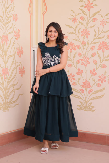 rama Color Beautiful Gown in Georgette Fabric