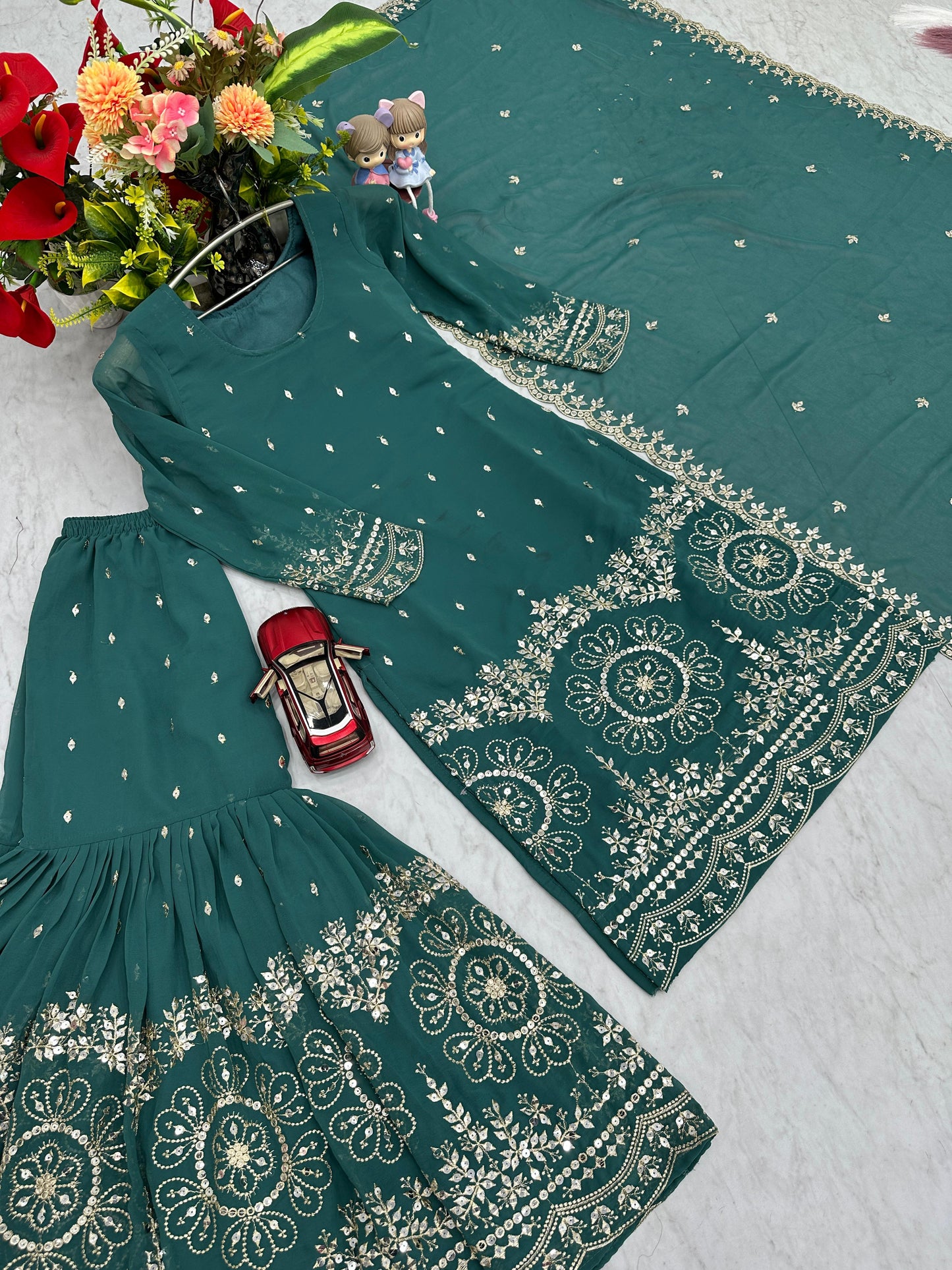 Beautiful Sharara Suit For Wedding Function in Georgette Fabric