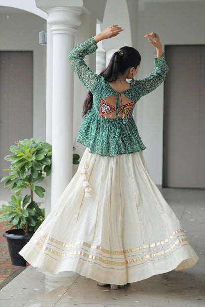 Green Color Beautiful Navratri Lehenga Choli