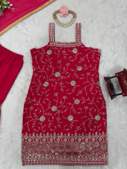 Pink Color Sharara Dress in GEorgette FAbric