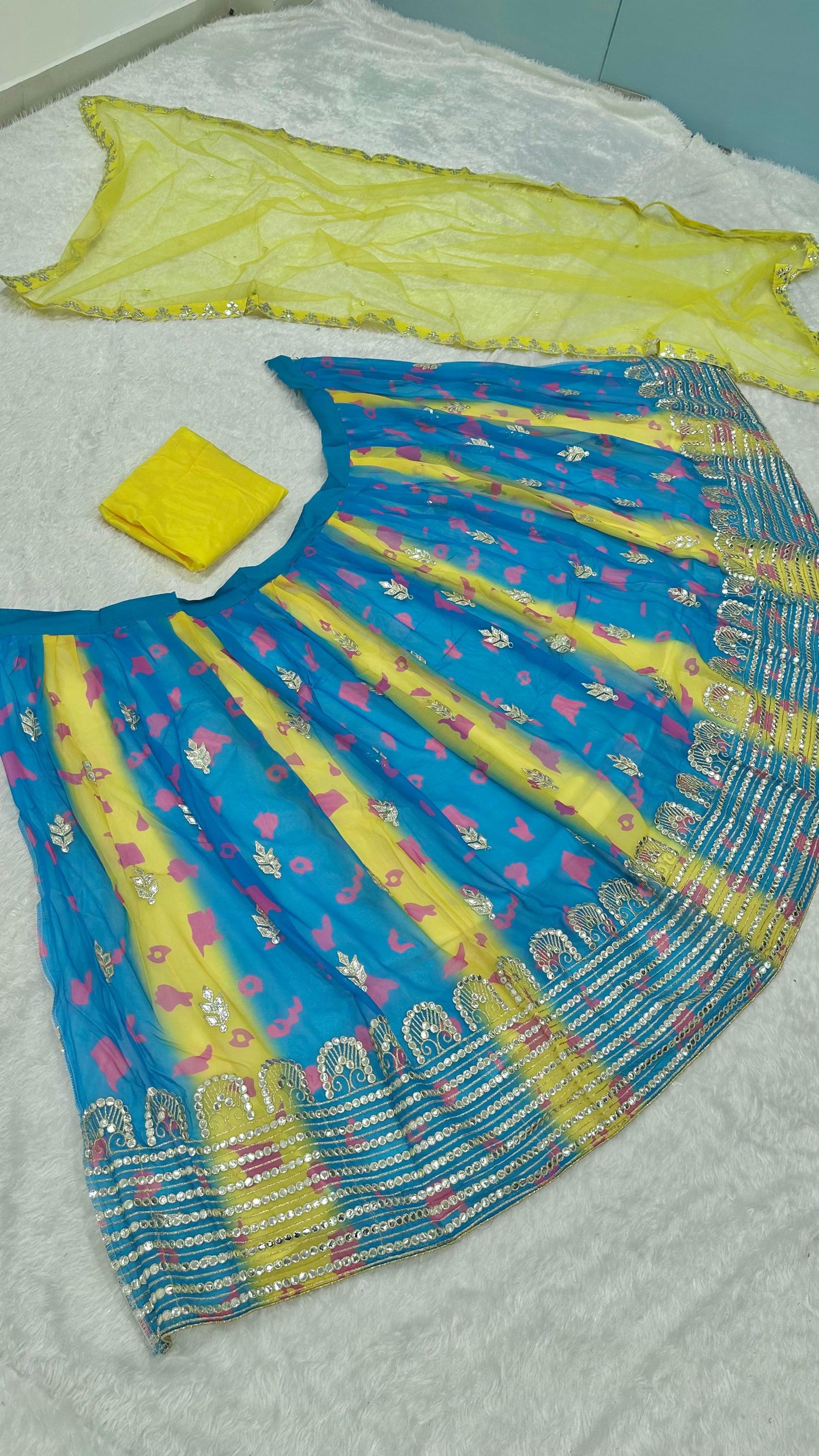 Sky BLue COlor Beautiful Partywear Lehenga Choli