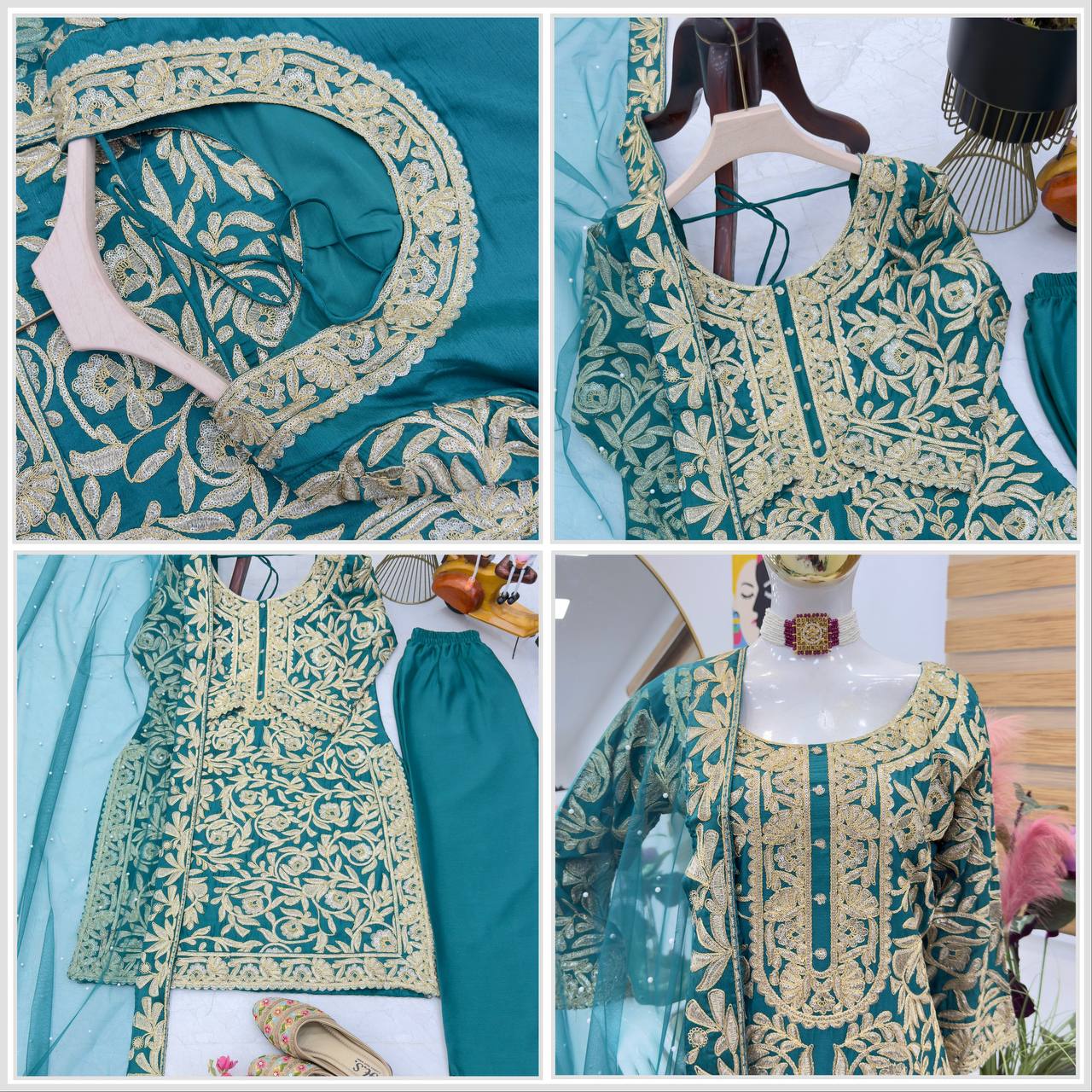 Morptih Color PArtywear Dress in Chinon Fabric