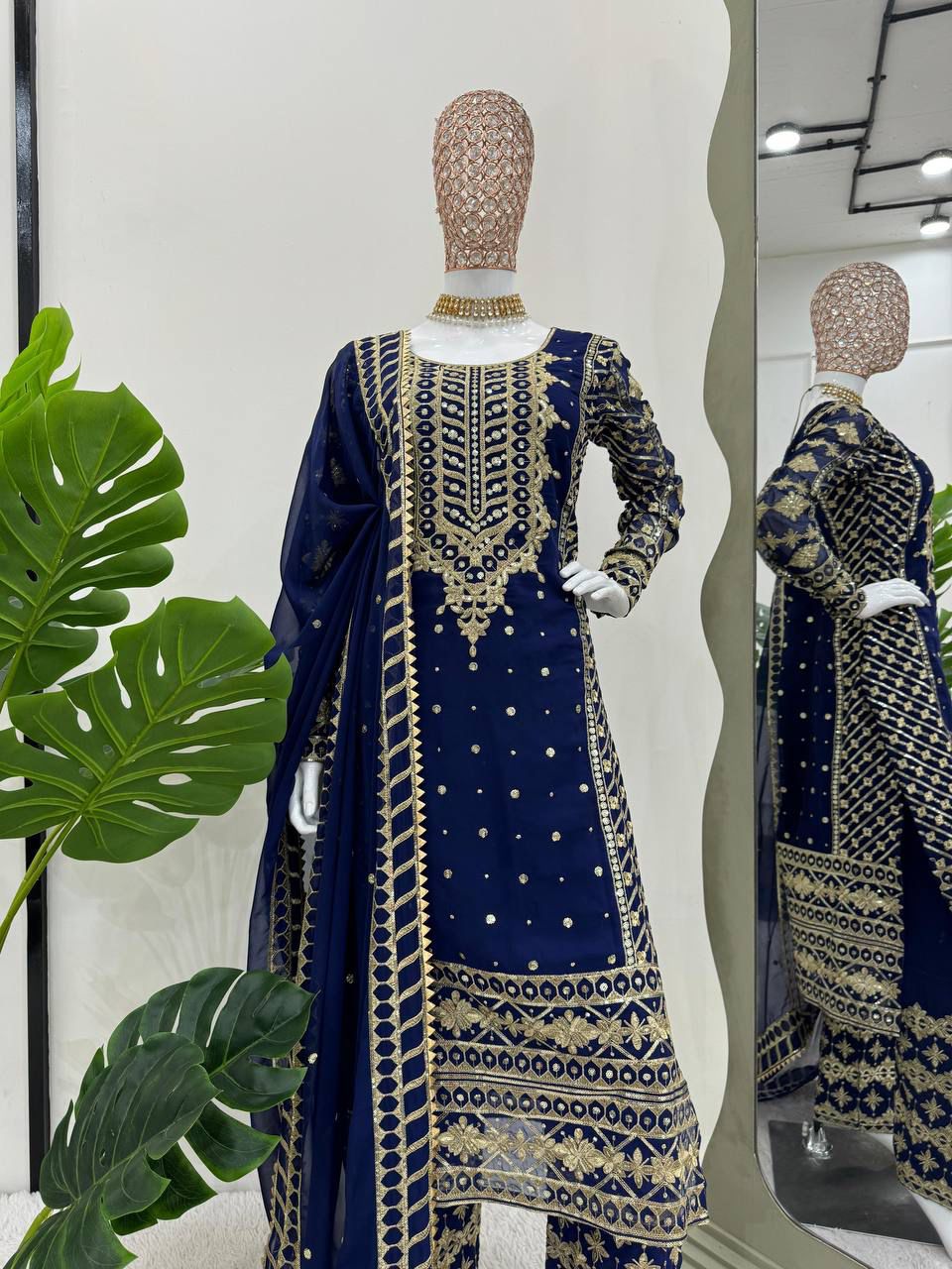 Blue Color Beautiful PArtywear Dress in Georgette Fabric
