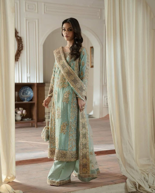 Sky BLue Color Beautiful Partywear Dress in Georgette fabric
