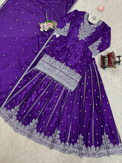 Purple Color Beautiful Partywear lehenga choli