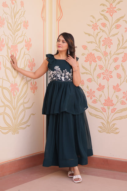 rama Color Beautiful Gown in Georgette Fabric