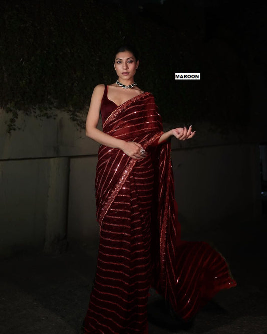 Bollywood Blockbuster Sequins Design Launching in maroon color