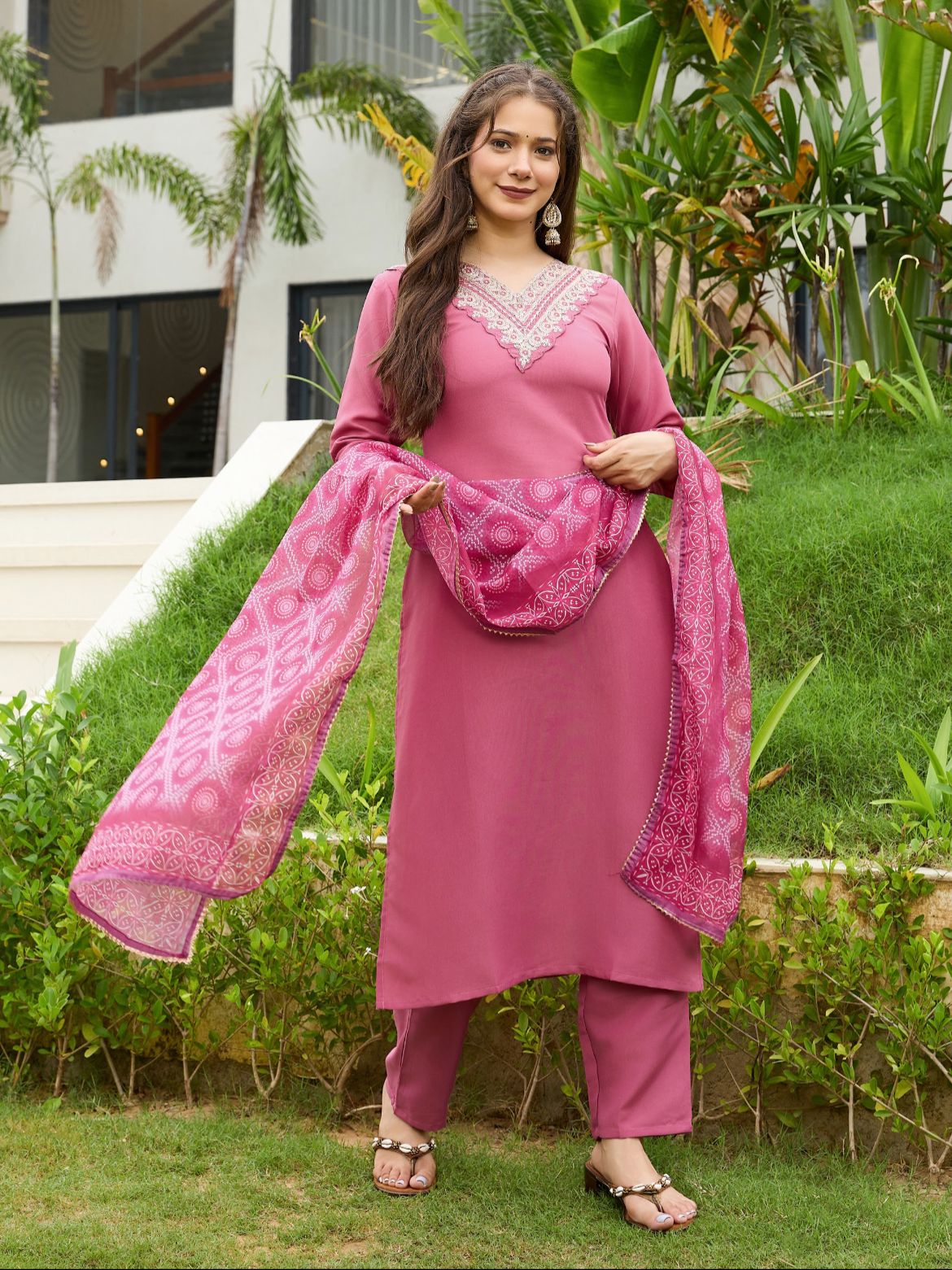 Gajri Color Daily Wear Dress in Rayon FAbric