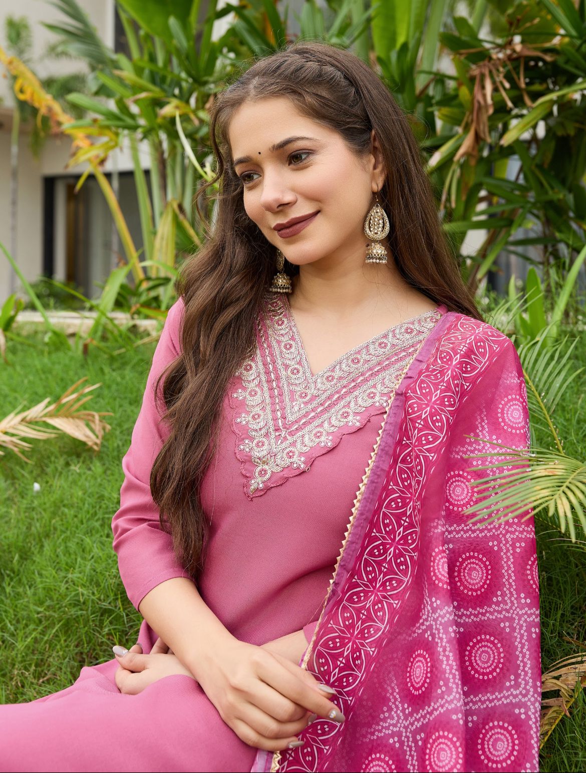 Gajri Color Daily Wear Dress in Rayon FAbric