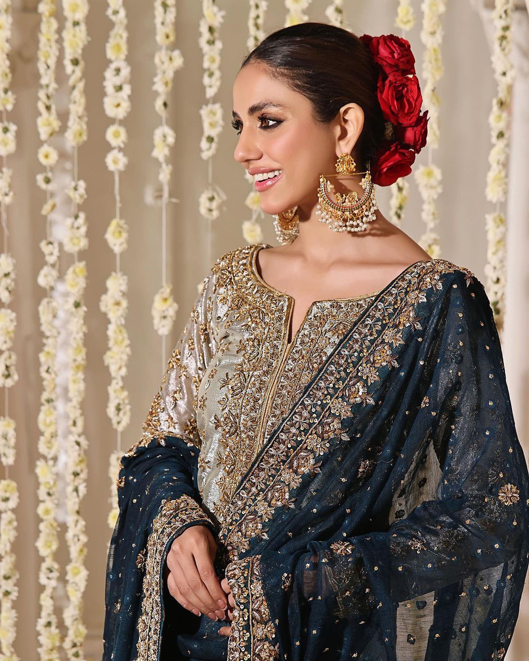3 Piece Stylish Kurti, Bottom And Dupatta With Beautiful Embroidery Sequence Work