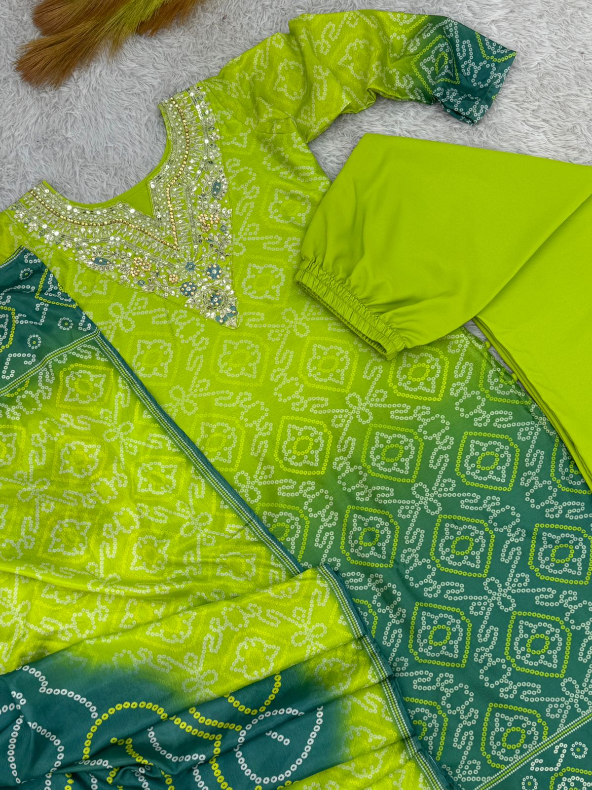 New Fancy Design With Digital Printed Top - Pent With Dupatta