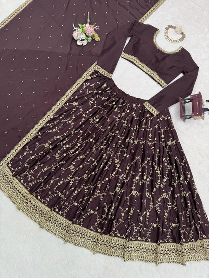beautiful partywear lehenga choli for wedding function