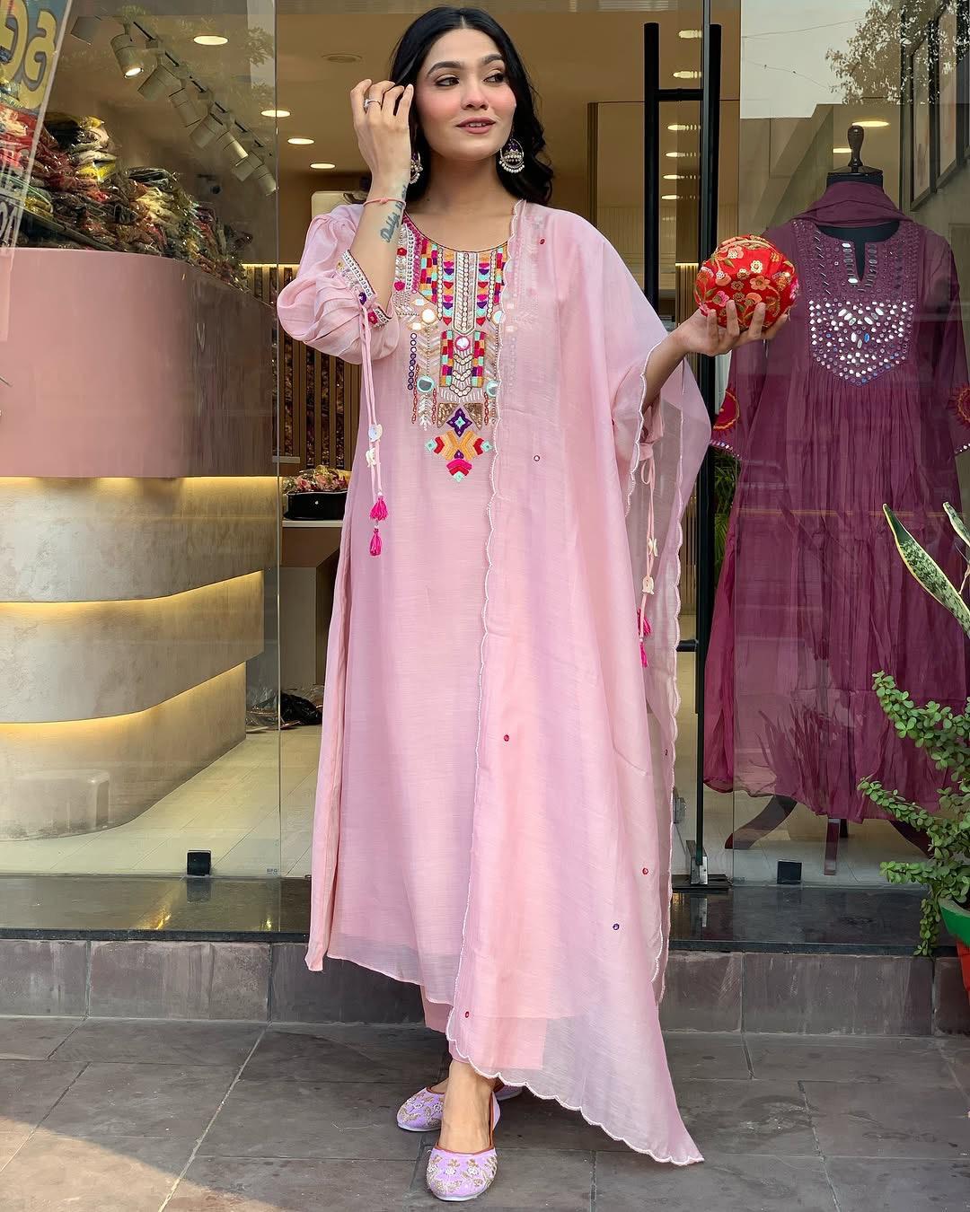 Pink Color Beautiful Daily Wear Summer Dress For Office Wear Use