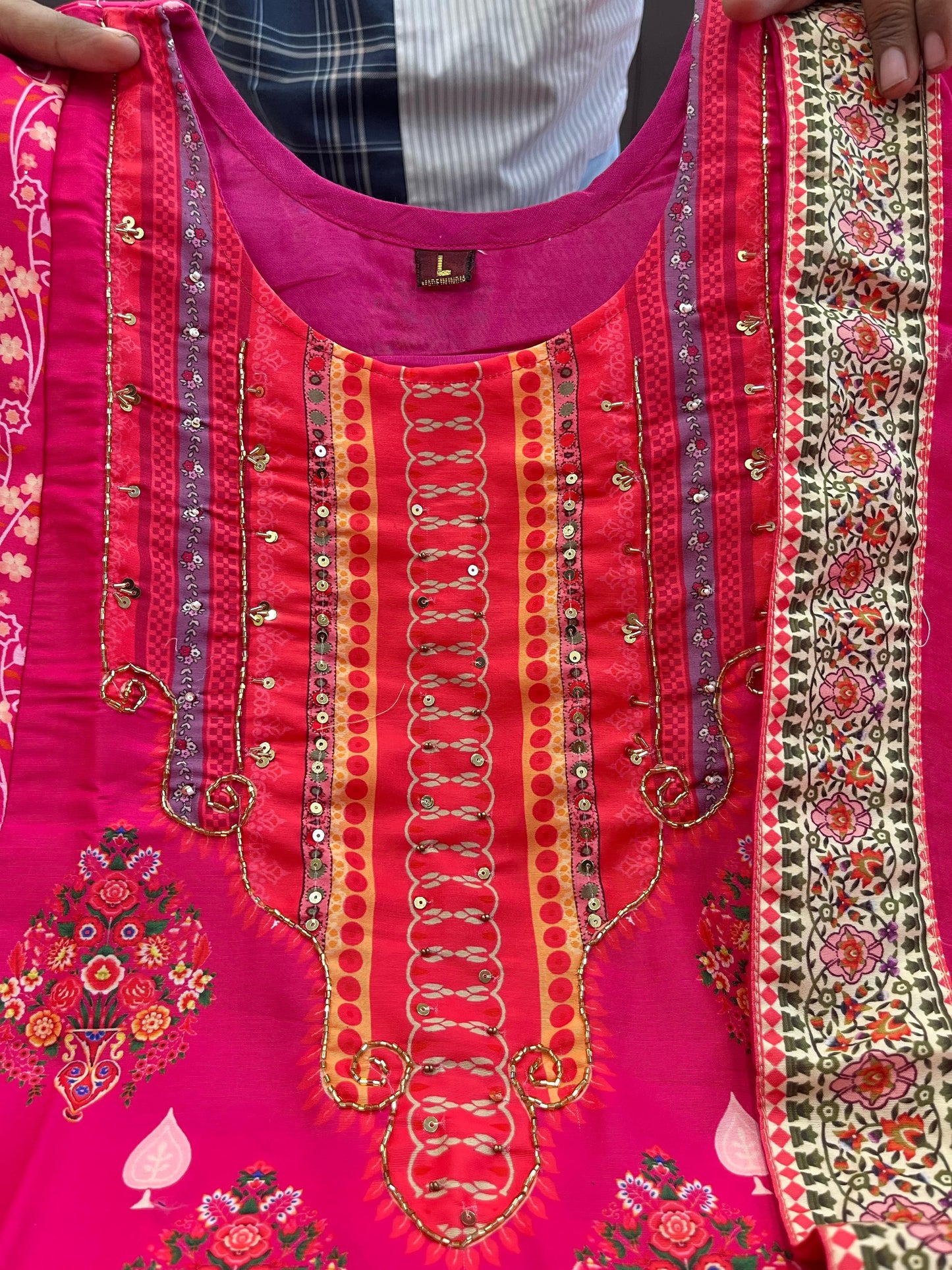 Pink Color New Pakistani Reshmi Suit Set