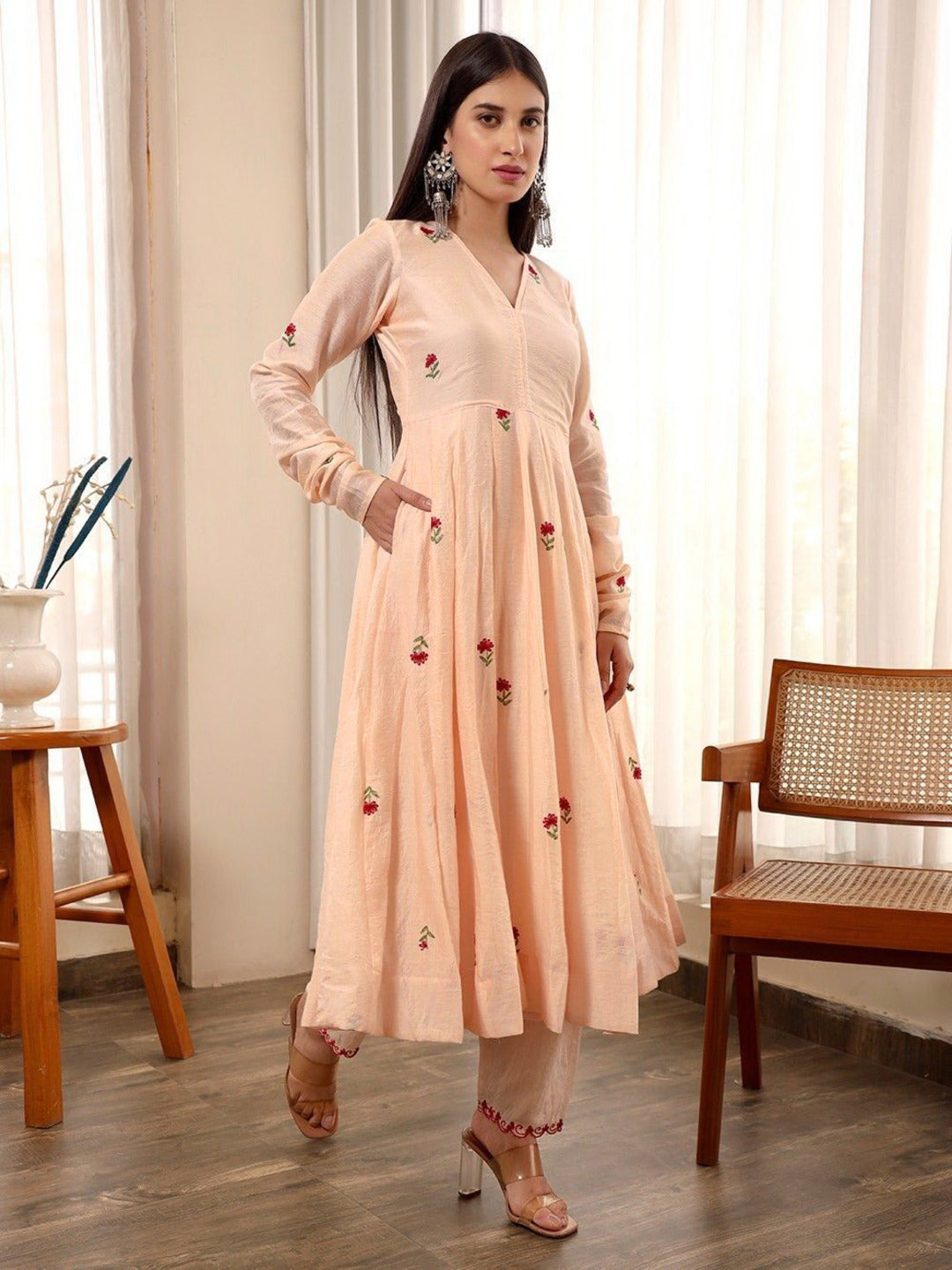 Light Pink Color Beautiful Cotton Dress in Gown