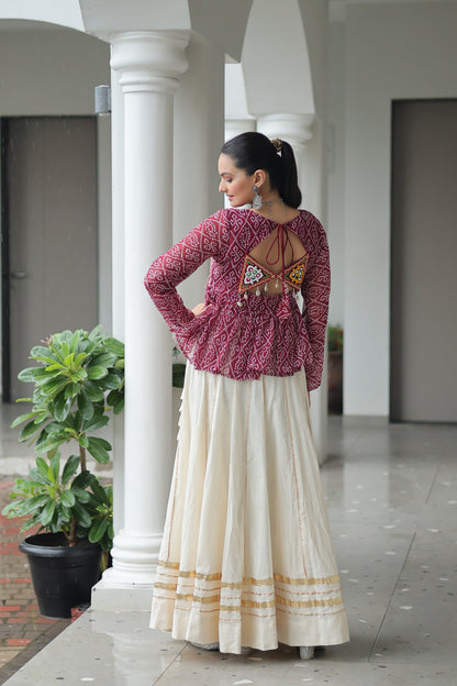 Maroon Color Beautiful Navratri Lehenga Choli
