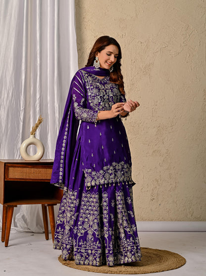 stylish Top Lehenga dress in chinon fabric
