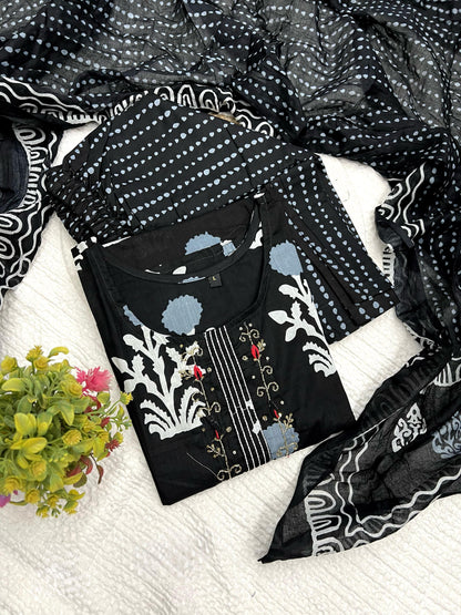 Black Color Beautiful Cotton Dress