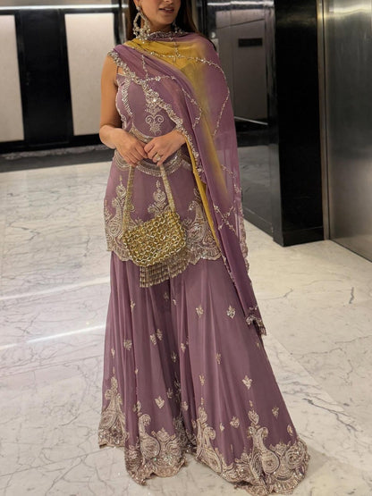 Purple Color Beautiful Sharara Dress