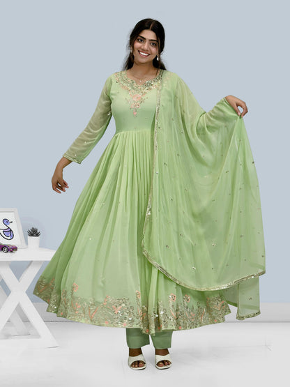 Pista Color Designer dress in Georgette FAbric