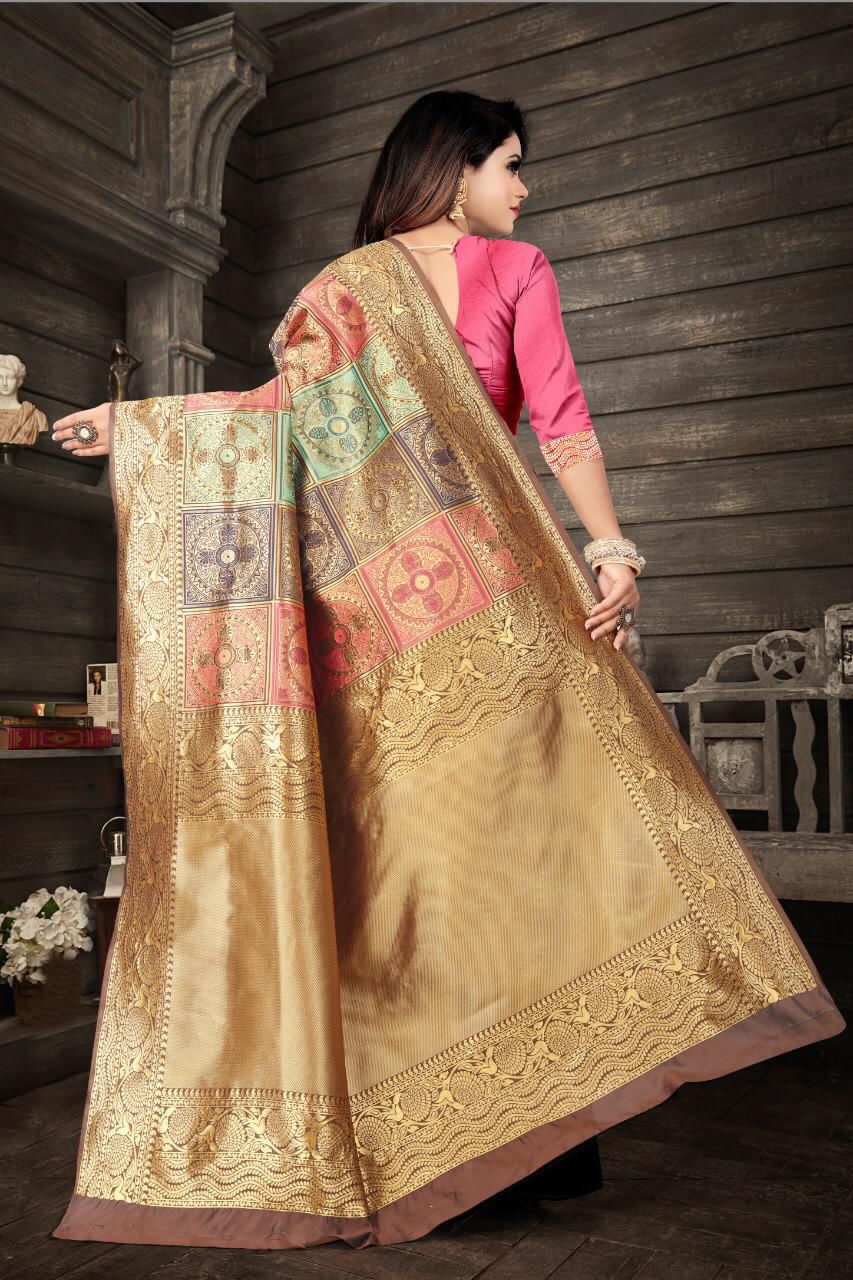 Beautiful Litchi Silk Saree for Partywear or family function