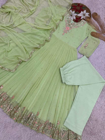 Pista Color Designer dress in Georgette FAbric