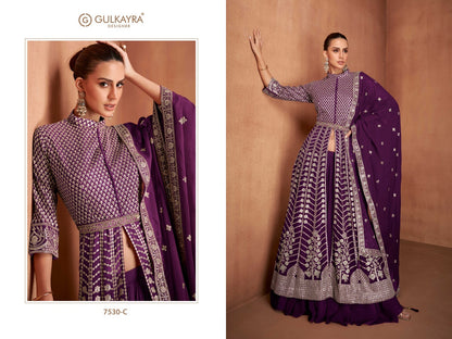 Gulkayra Designer KHWAB 7530 series dress colour edition