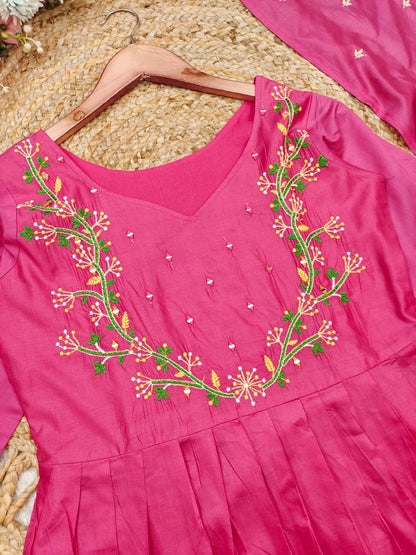 Pink Color Beautiful anarkali gown for small kitty party