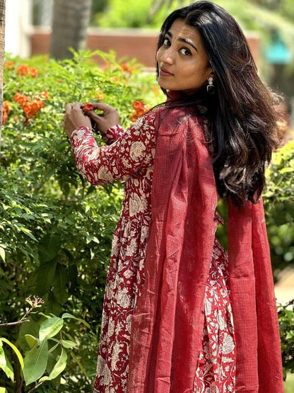 Red Color Beautiful Cotton Wear Dress