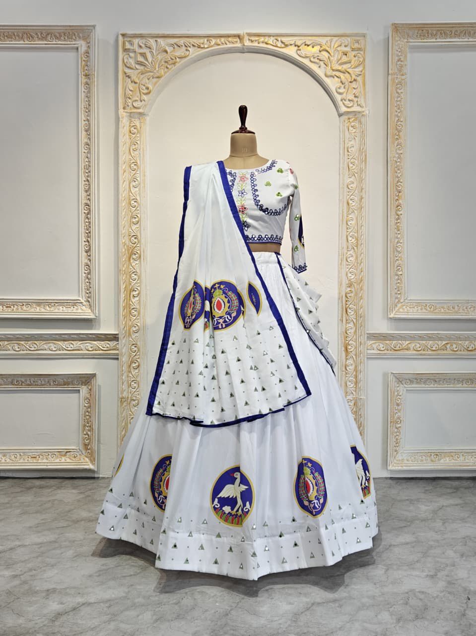White Color Beautiful NAvratri Wear Lehenga Choli